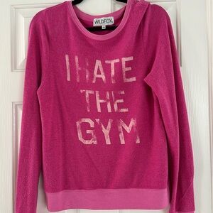 Wildfox “I HATE THE GYM” pink • xs